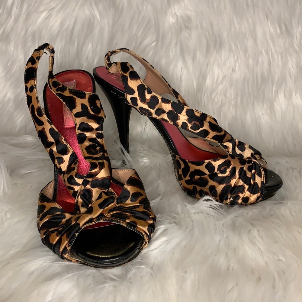 Betsey Johnson Satin Cheetah Heel
